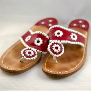 Jack Rogers Red and White Navajo Sandals Size 8